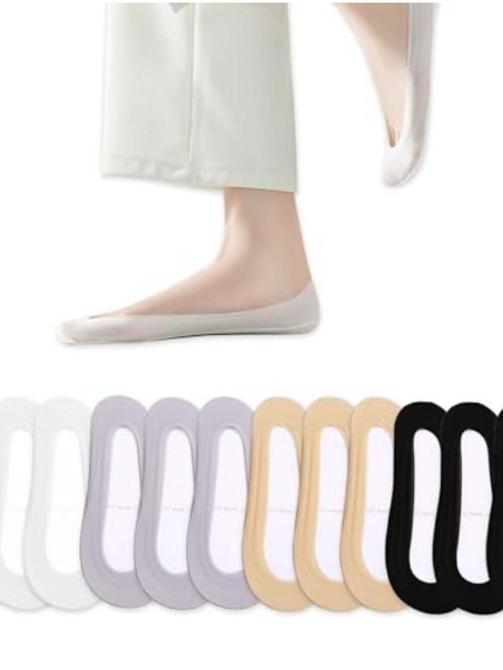 No Show Socks 12 Pairs Low Cut Non Slip Liner Breathable Ankle Socks
